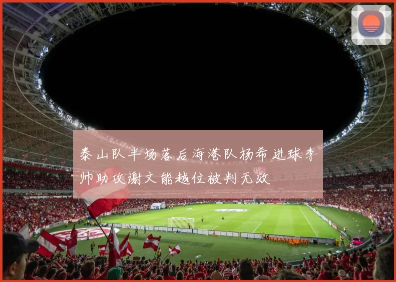 泰山队半场落后海港队杨希进球李帅助攻谢文能越位被判无效